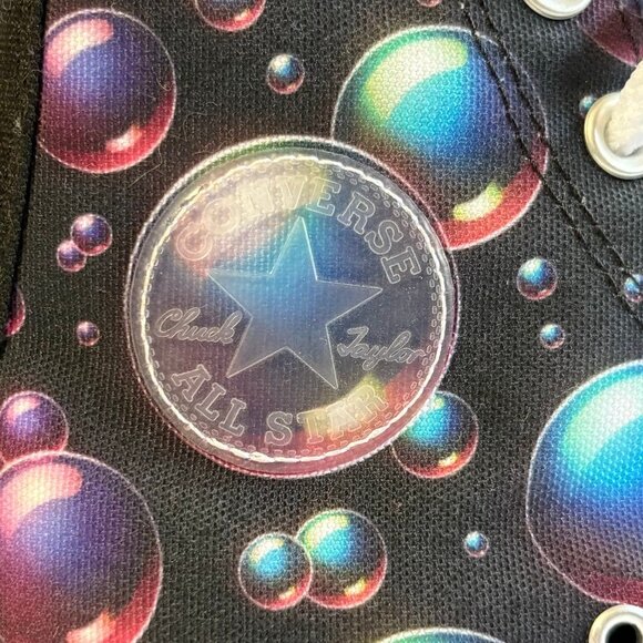 ✨ Converse Chuck Taylor All Star Youth High Tops | Iridescent Bubble Print | 3Y - Picture 9 of 11
